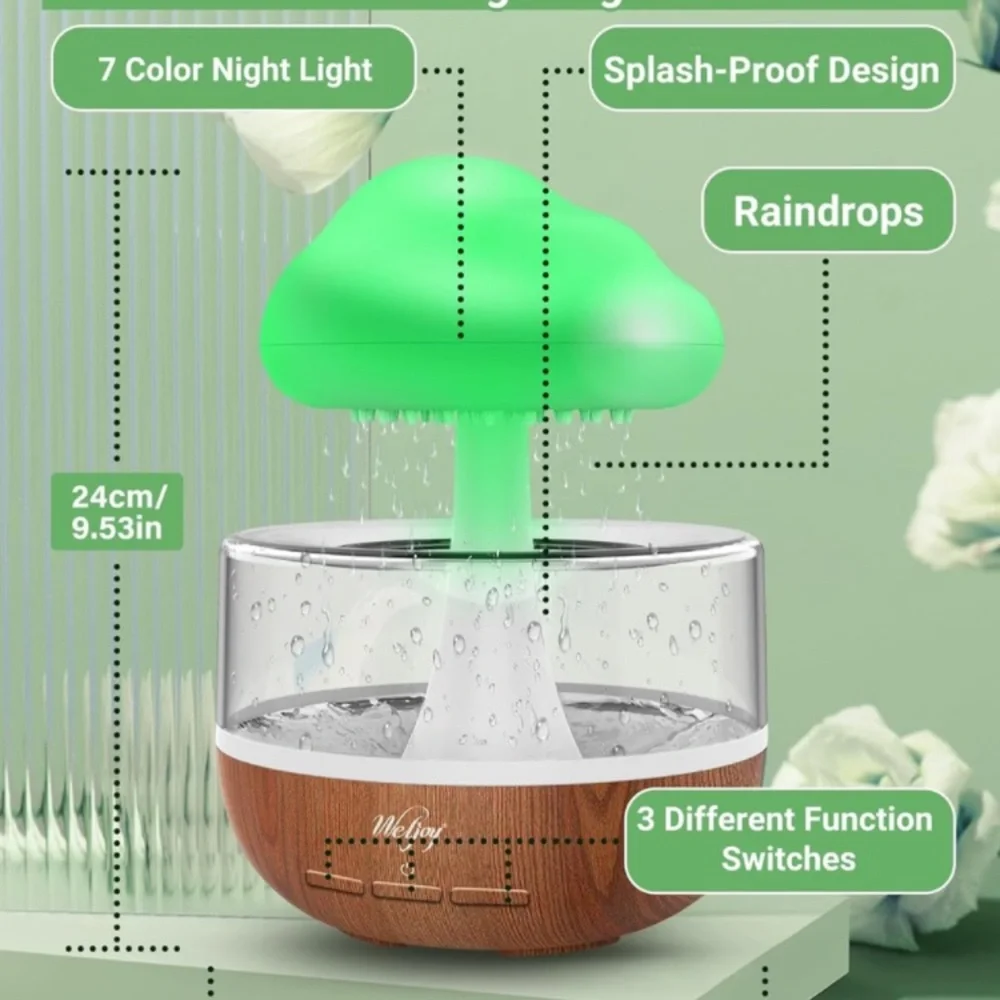 Weljoy Rain Cloud Night Light/Diffuser
